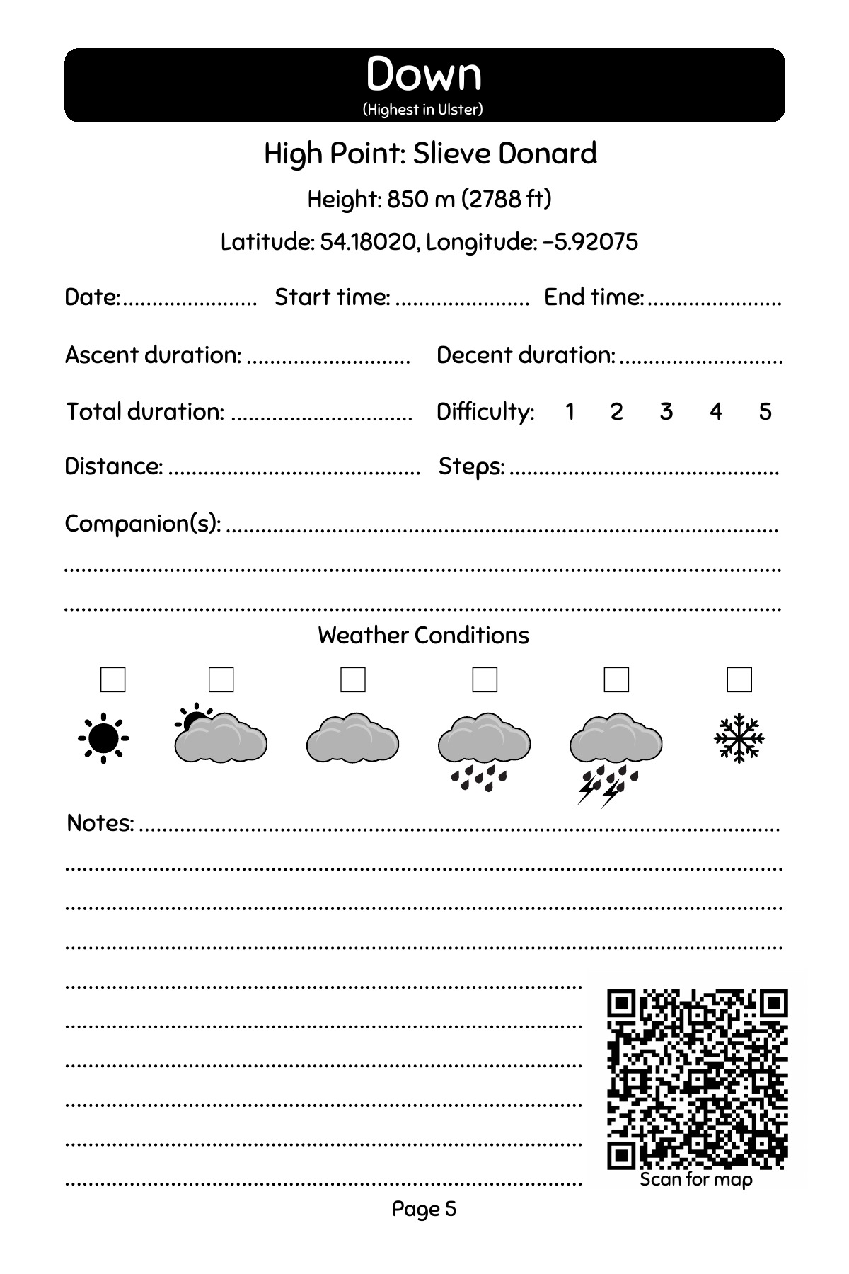 Slieve Donard — County Down entry — authentic sample page 2